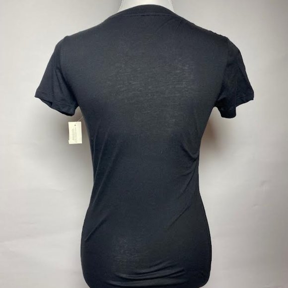 NWT AEROPOSTALE NYC Women Tropical Track Floral Fill Appliqué Graphic Tee Black - Picture 4 of 4